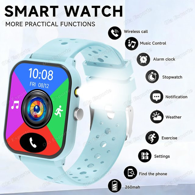 tranyago Smartwatch, 1,83'', Pink, Silikon, Bluetooth, Rechteckig - Bild 1