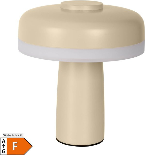 Näve Akku-Tischleuchte PILU in Beige, dimmbar mit LED und Touch-Funktion, Höhe: 16,5 cm - Bild 1