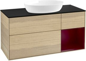 V&B Waschtischunterschrank Finion in Beige mit Eichen-Elementen, Breite: 120 cm, Tiefe: 50,1 cm, Höhe: 50,1 cm - Bild 1