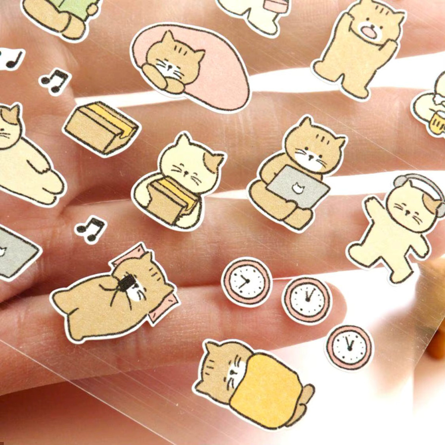 Suatelier Katzen-Cartoon Papieraufkleber für Scrapbooking und DIY Journaling, Mehrfarbig - Bild 3