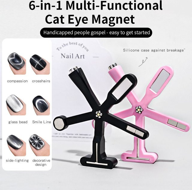 Kaniu 6-in-1 Nagelmagnet-Stift, Pink, Schimmernd - Bild 1