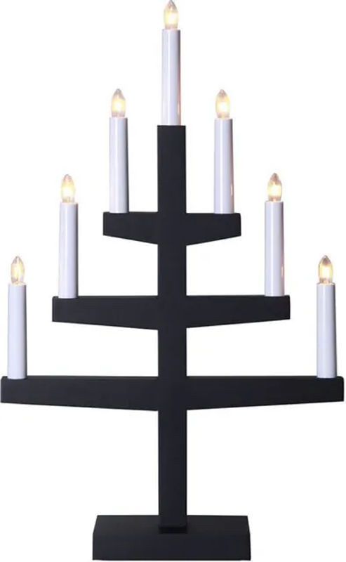 Star Trading Kerzenleuchter Trapp aus Holz, Schwarz, 7-flammig, Höhe: 54 cm - Bild 1