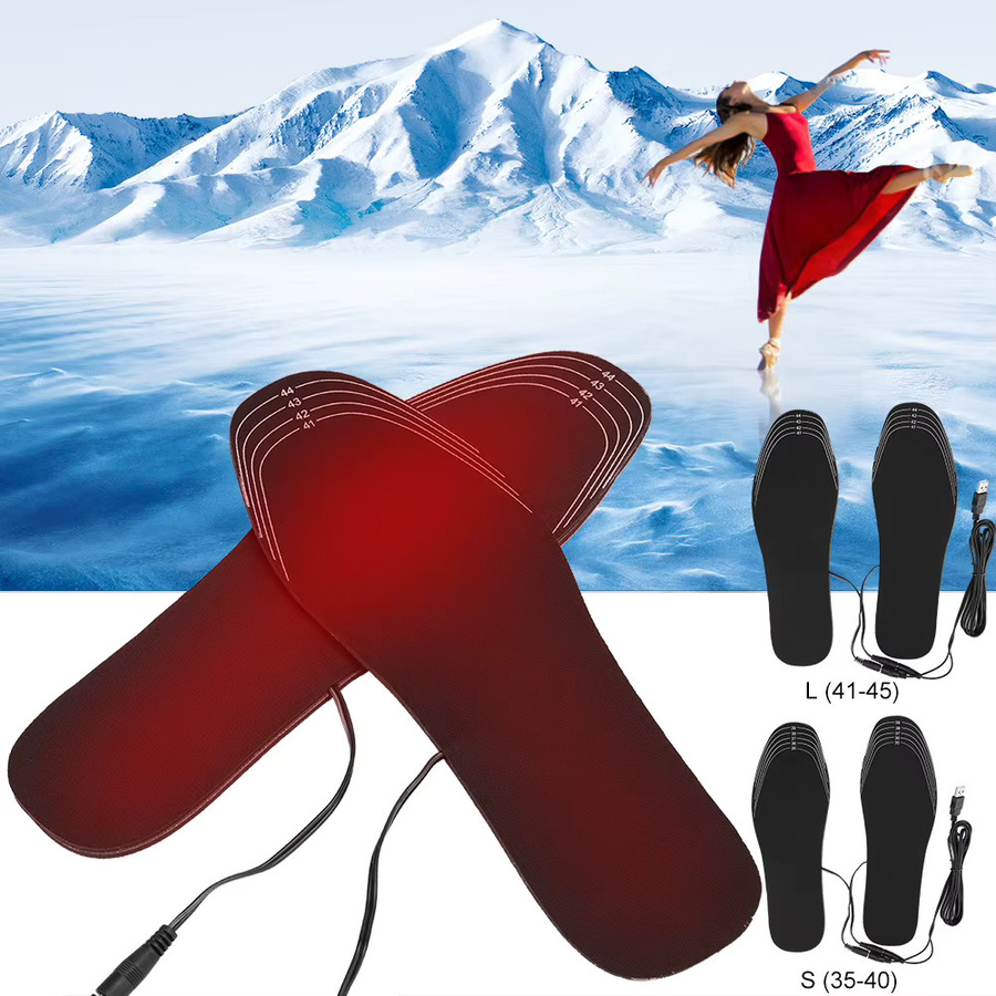 TMISHION USB beheizte Einlegesohlen für Outdoor-Sportarten, Schwarz - Bild 3
