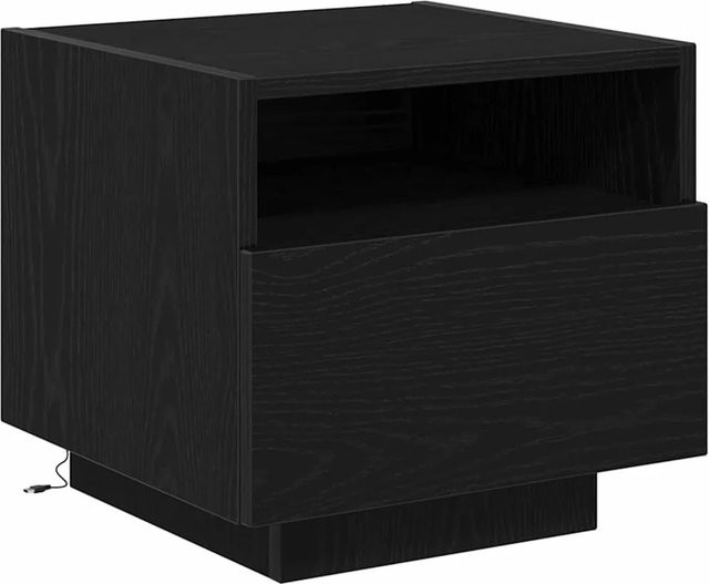 vidaXL Nachttisch in Schwarzer Eiche mit integrierter Beleuchtung, B/T/H: 40 x 39 x 37 cm - Bild 1
