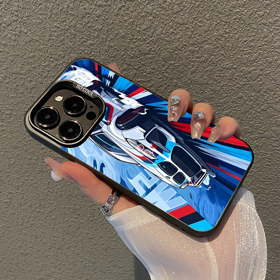 JDM Tokyo Drift Sports Car Handyhülle für iPhone 11 bis 16 Pro Max, matt und stoßfest, schwarz/mehrfarbig - Bild 2
