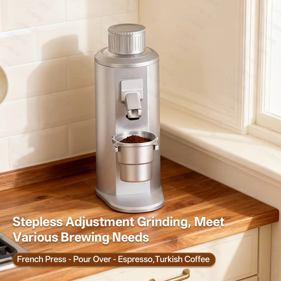 CAFOVO G163C Einzeldosis-Kaffeemühle mit 63mm CNC-Mahlwerk und Plasma-Antistatik für Espresso und Pour-Over in Metall - Bild 2