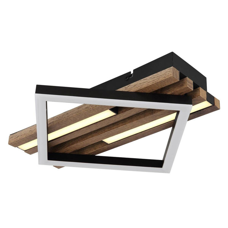 GLOBO LED-Deckenleuchte OBRIEN in Mattschwarz mit modernem Design, B/H/T: 33 x 7,5 x 31 cm - Bild 2