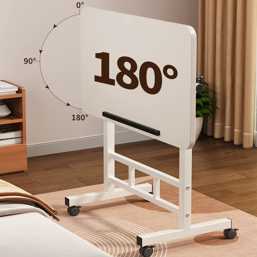 HiMISS Höhenverstellbarer Stehschreibtisch mit Rollen, Mobiler Laptop-Tisch für Home Office und Schlafzimmer, Schwarz oder Weiß - Bild 3