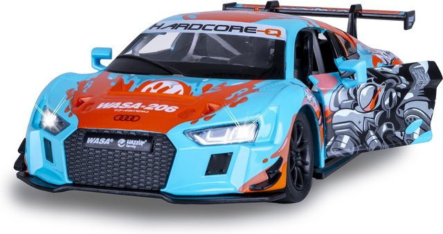 JAMARA Audi R8 LMS Diecast, Spielfahrzeug, 1:24, blau, inkl. Knopfzellen - Bild 1