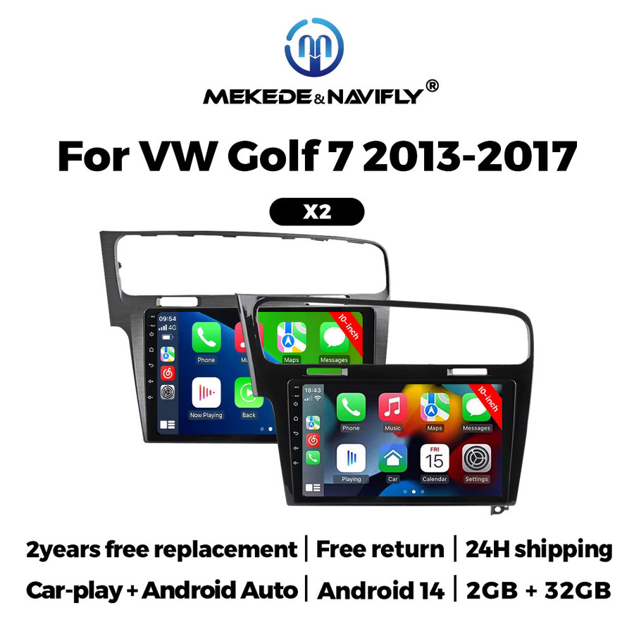 MEKEDE Drahtloses Autoradio mit CarPlay und Android Auto für Volkswagen VW Golf 7 2013-2017, 10 Zoll Multimedia-Player in Schwarz mit WiFi und Bluetooth - Bild 2