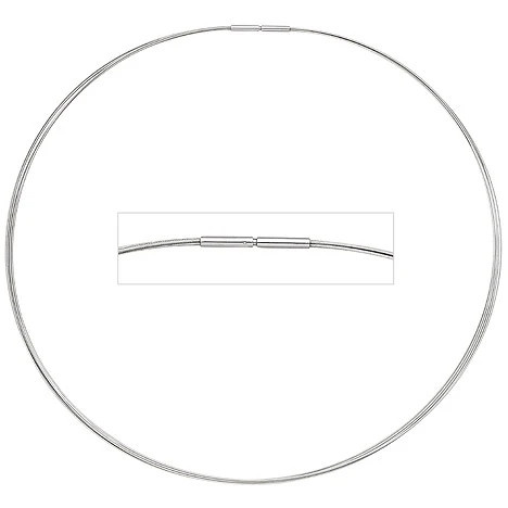 Colfem Halsreif, 5-reihig, Edelstahl, Silber, 50 cm, Unisex - Bild 1