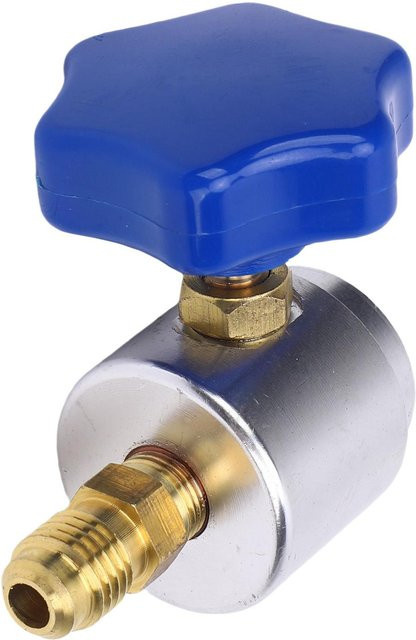 CosyHome R134A Dosenanzapfventil Ersatz für 14 Zoll und 12 Zoll AC Freon Füllschlauch, selbstabdichtend aus Metall, Blau - Bild 1