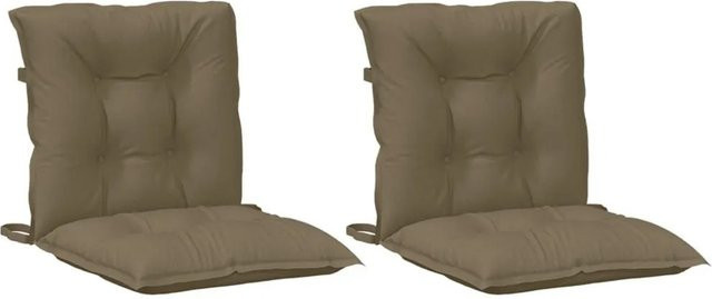 vidaXL Niedriglehner-Auflagen 2er-Set Melange Taupe, UV-beständig und rutschfest, B/T/H: 100 x 50 x 7 cm - Bild 1
