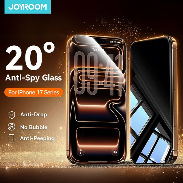 Joyroom Anti-Spy Privatsphäre Panzerglas für iPhone 17 Pro Max, iPhone 17 Pro, iPhone 17 und iPhone Air, transparent - Bild 1