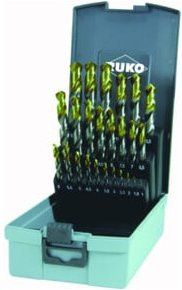 RUKO Spiralbohrersatz DIN 338 Typ N HSS-G TiN in Kunststoffkassette, Gold/Mehrfarbig - Bild 1