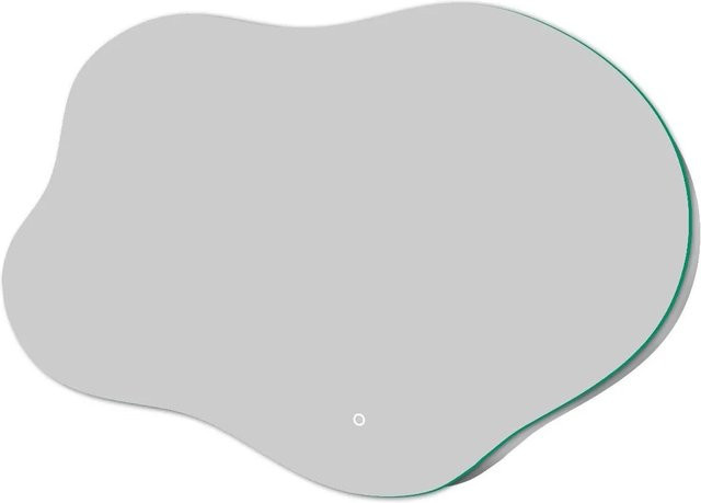 Duschparadies Asymmetrischer LED Spiegel in Grau, B/H: 90 x 68 cm, dimmbar mit 3 Lichtfarben und Memory-Touch-Funktion - Bild 1