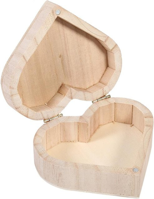 Herzförmige Schmuckaufbewahrungsbox aus Holz von mfySpace in Beige - Bild 1