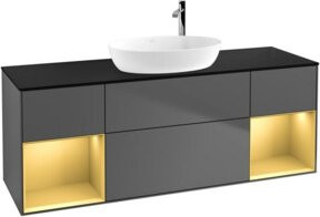 V&B Waschtischunterschrank Finion in Anthrazit lackiert, Breite: 160 cm, Tiefe: 50,1 cm, Höhe: 50,1 cm - Bild 1