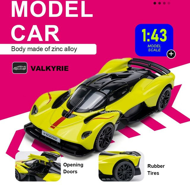 RMZ city Valkyrie V12 Modellauto, Maßstab 1:43, mit öffnenden Türen - Bild 1