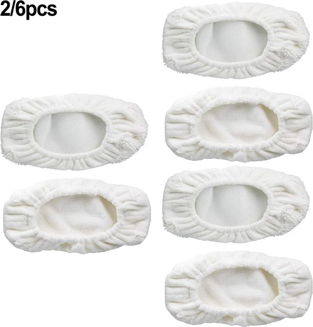 Eelhoe Mikrofaser-Mop-Pads für Steam100 und Steam100lrh, weiß, 2/6 Stück für die feuchte und trockene Bodenreinigung - Bild 1