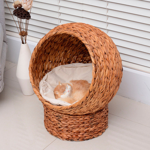 PawHut Katzenhöhle aus Rattan in Braun B/H/T: 33 x 60 x 42 cm - Bild 3