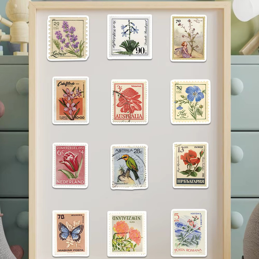 50 Stück Vintage Floral Aufkleber in Multicolour für DIY Deko, Laptop und Sammelalben - Bild 2