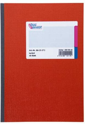 König & Ebhardt Kladde Notizbuch mit Hardcover, kariert, Rot, DIN A5, 48 Blatt - Bild 1