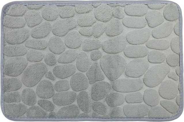 MaMa workplace Kiesel Teppich Badematte aus Memory Foam, grau, B/T: 60 x 40 cm, rutschfest und waschbar - Bild 1
