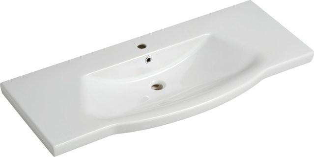 Pelipal Waschbecken Quantum 03 aus Keramik in Weiß, Breite: 122 cm, Tiefe: 51,5 cm, Höhe: 6 cm - Bild 1