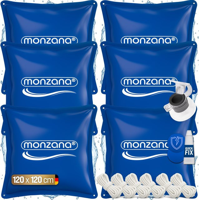 monzana Poolkissen 6er-Set Blau quadratisch aus PVC B/B: 120 x 120 cm - Bild 1