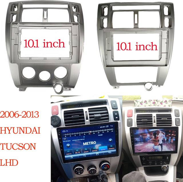 2 DIN Radioblende und Armaturentafel-Adapter Kit für Hyundai Tucson 2014-2018 mit 10,1 Zoll Displayaufnahme in Schwarz und Grau - Bild 1
