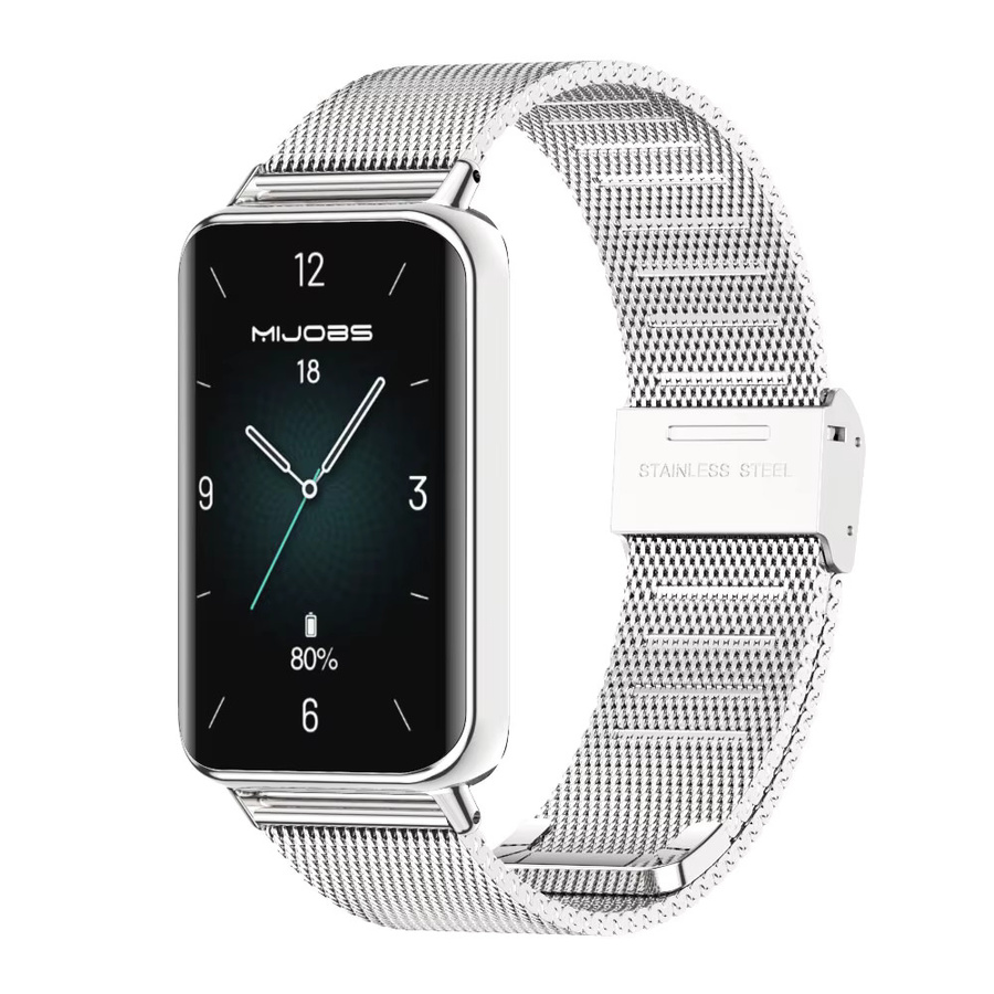 MIJOBS Uhrenarmband Milanese, Edelstahl, Silber, Huawei Honor Band 9, Unisex - Bild 2
