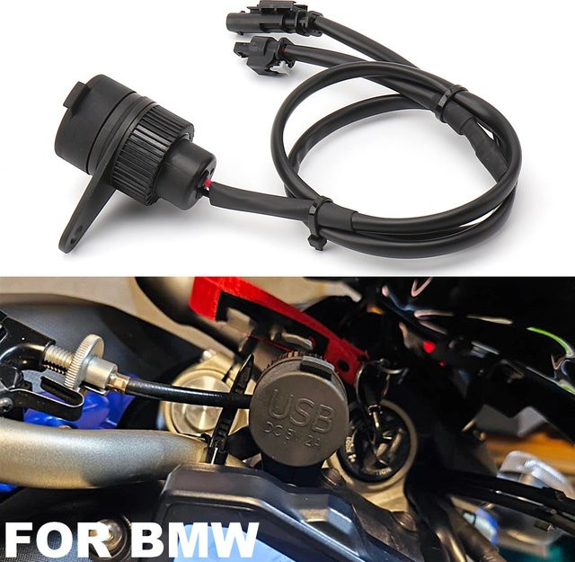 Wasserdichter USB-C Motorrad Ladegerät Adapter für BMW F900XR G310R F700GS F650GS F800GS R1250R R18 in Schwarz - Bild 1