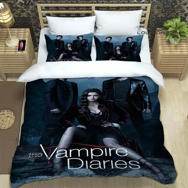 Gu Tao Bettwäsche-Set The Vampire Diaries Damon Salvatore, Schwarz, 3-teilig, B/H: 200 x 230 cm - Bild 1