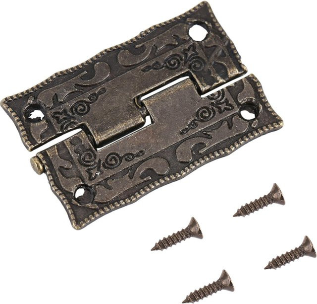 10 Stück CosyHome Möbelscharniere aus Messing in Antikbronze für Schrank und Schmuckkiste - Bild 1