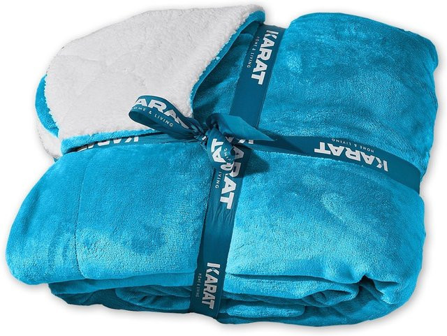 Karat homeliving Kuscheldecke Glory doppelseitig in Himmelblau - Bild 1