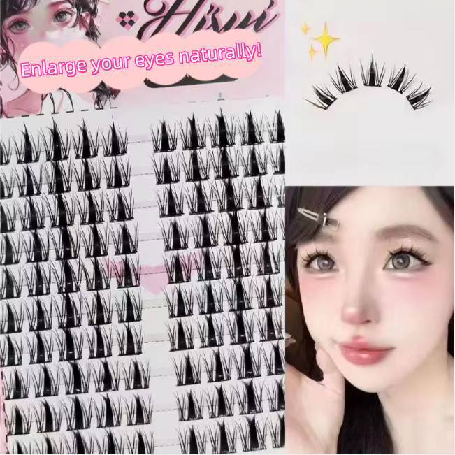 Hisyi Künstliche Wimpern, Segmentierte Büschel, Natürlich, Unisex - Bild 4