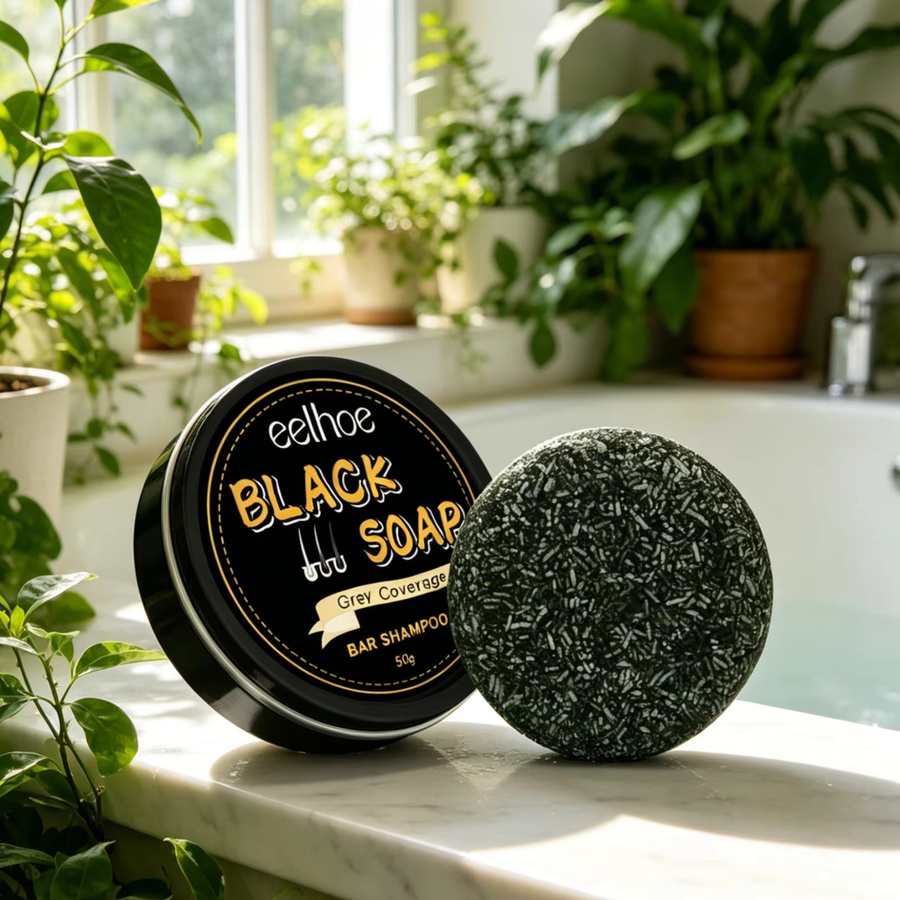 EELHOE Shampoo-Bar, Schwarze Seife, Tiefenpflege, Haare und Kopfhaut - Bild 5