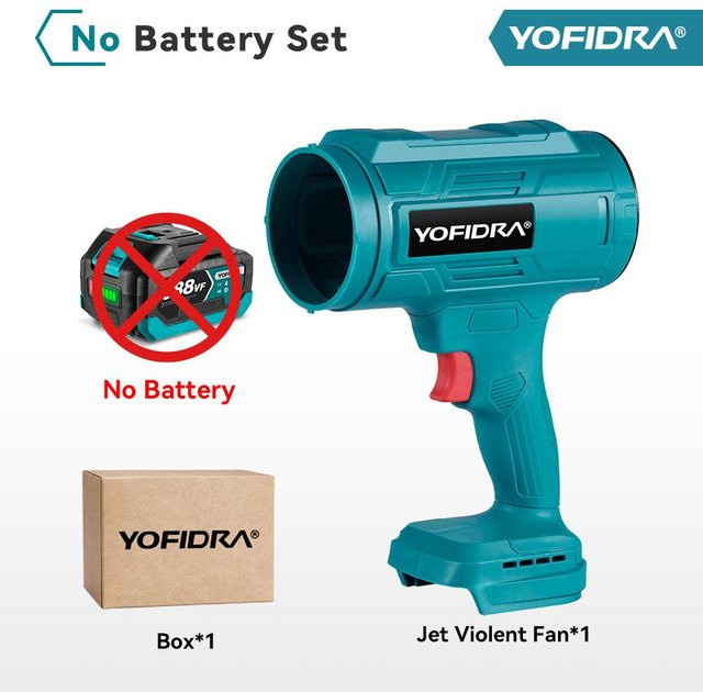 YOFIDRA Elektrisches Gebläse Turbo-Jet-Ventilator als Staubgebläse und Trockner für Makita 18V Akkus in Petrol - Bild 1