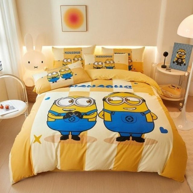 Lodestar Cartoon Minion Bettwäsche-Set aus Mikrofaser in Gelb mit Bettbezug und Kissenbezug für Kinder - Bild 1