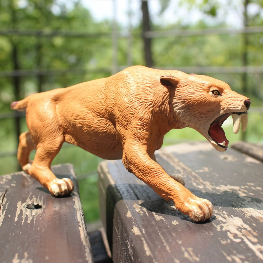 XIALIBAOMOWAN Säbelzahntiger, Prähistorische Tierfigur, Rot, Einzelfigur - Bild 3