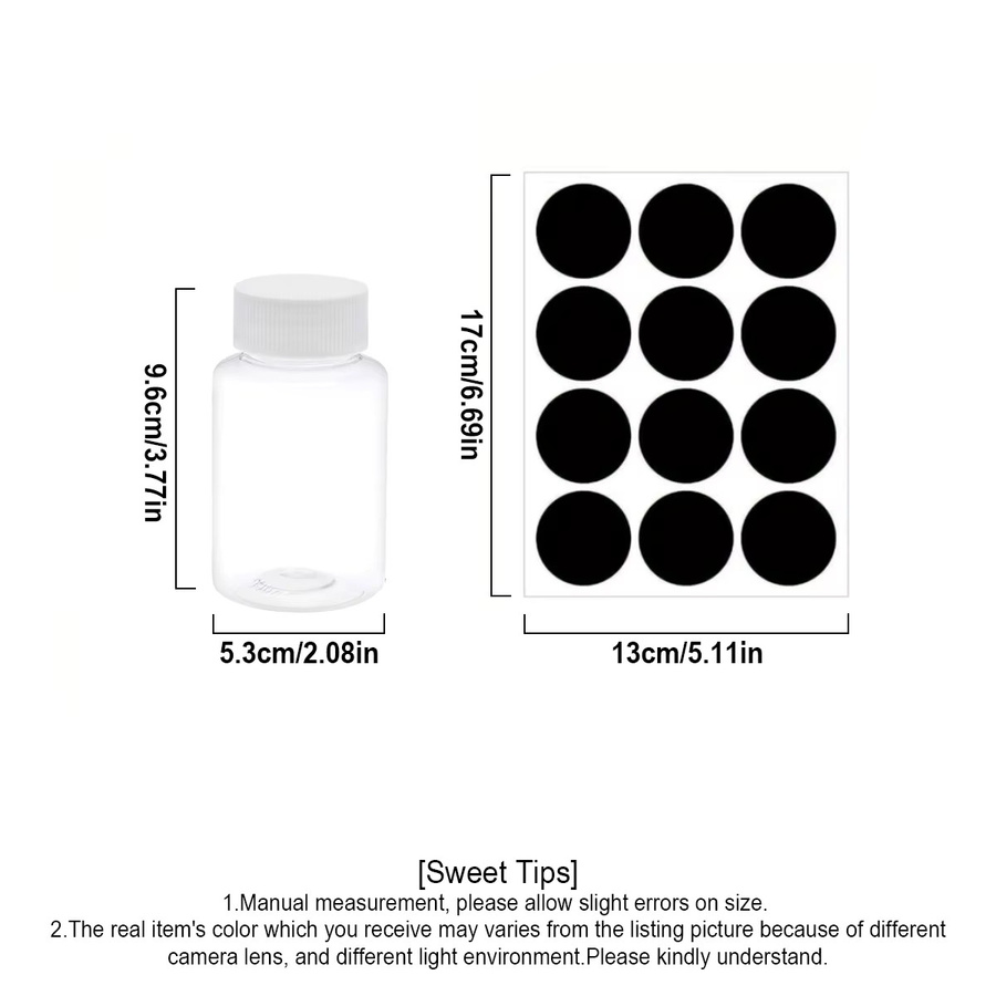Leeseph 10 Stück Mini-Plastikflaschen mit Etiketten, transparente nachfüllbare Flaschen mit Schraubverschluss, 150 ml - Bild 2