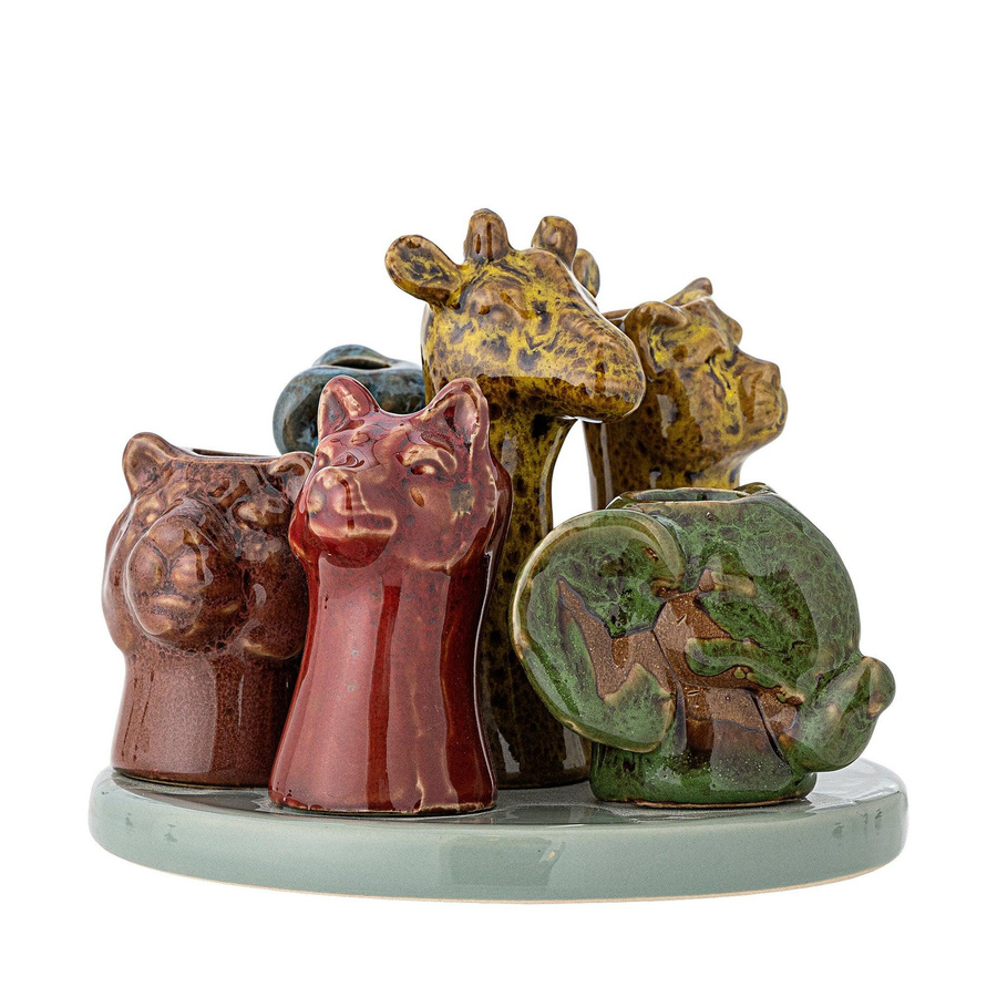 Bloomingville Vase Piero aus Keramik, mehrfarbig, Durchmesser: 14 cm - Bild 1