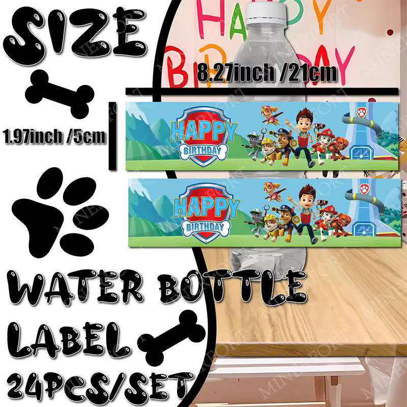 Paw Patrol Wasserflaschen-Aufkleber für Kinder aus Kunststoff, Mehrfarbig - Bild 4