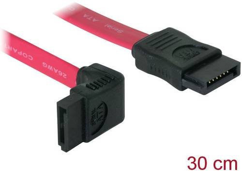 Delock SATA-Anschlusskabel mit 2x 7-poliger SATA-Buchse in Rot, Länge: 0,30 m - Bild 1