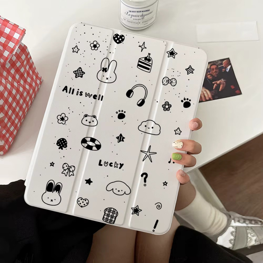 Graffiti-Tischhülle für Apple iPad in Schwarz-Weiß - Bild 2