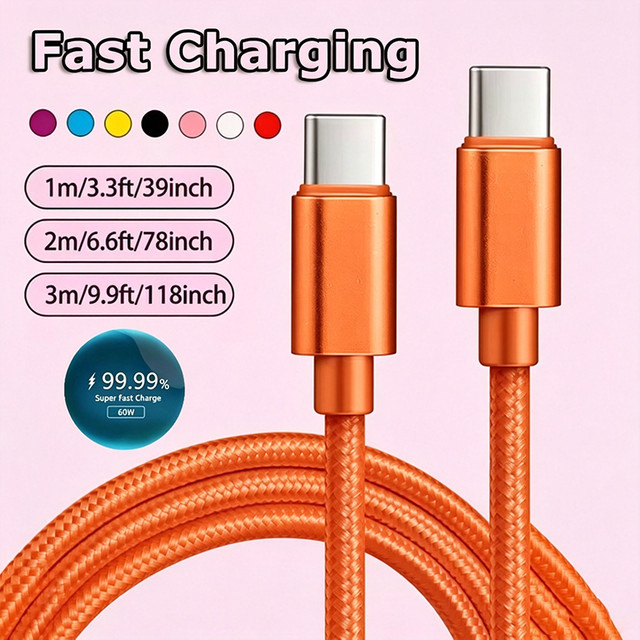 Xiaomi Dual Type-C Nylon-Schnellladekabel 60W 5A mit Hochgeschwindigkeits-Datenübertragung in Mehrfarben - Bild 1