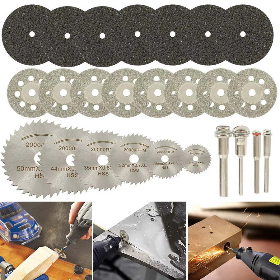 Toorise Mini-Kreissäge mit Schneidscheibe und Schleifscheibe für Metall als Dremel-Zubehör - Bild 2