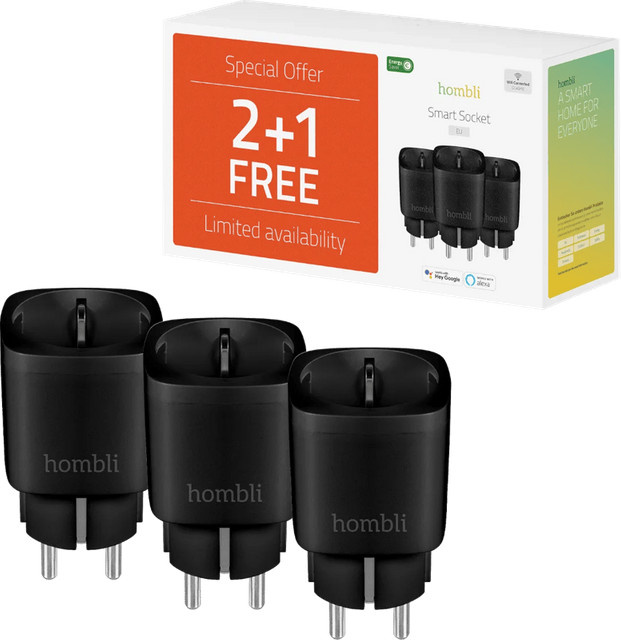 Hombli Smart Plug Schwarz 3er-Pack - Bild 1