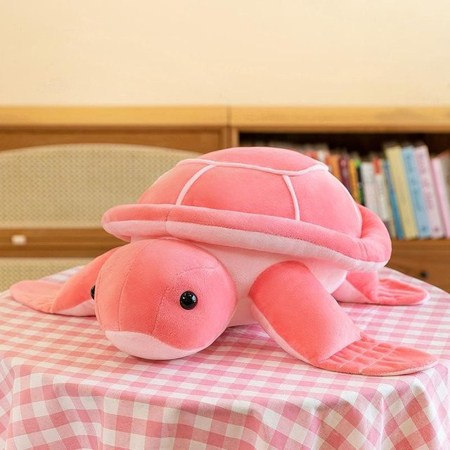 Schildkrötenpuppe Plüschtier, Meerestierpuppe, rosa, 30 cm - Bild 1